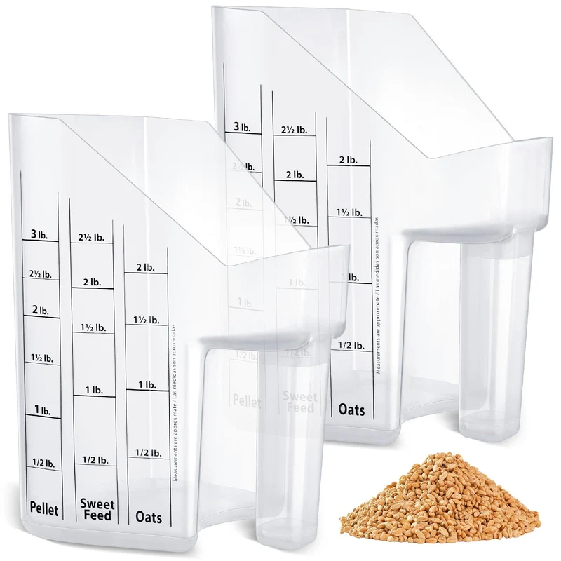 Uiifan – Lot de 2 Cuillères Doseuses (3 Quarts) – Mesures Précises pour Alimentation Chevaux, Moutons et Chèvres