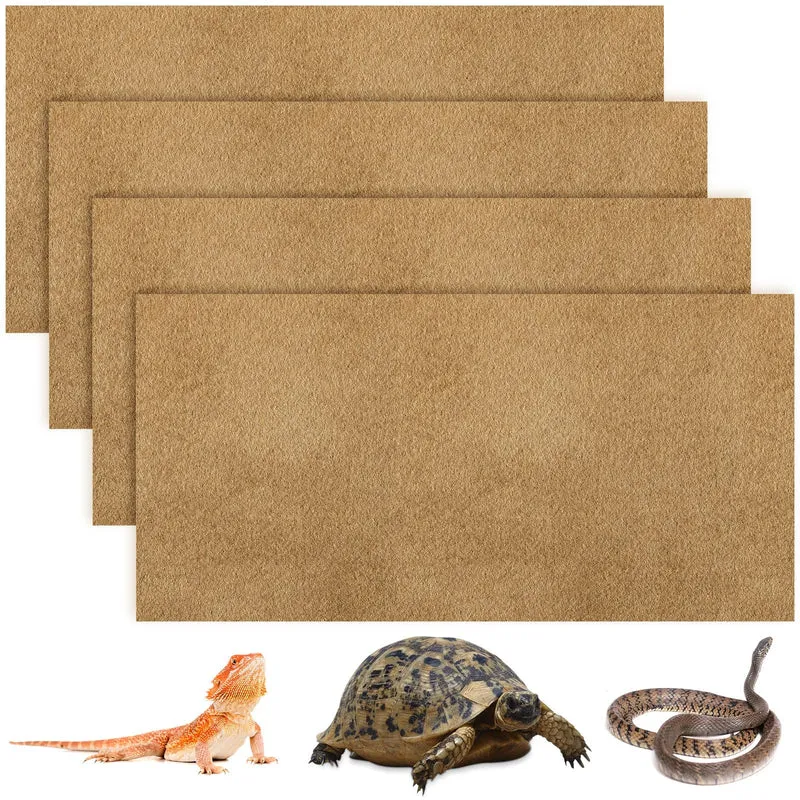 Haull – 4 Tapis Reptile pour Terrarium 120 x 60 cm, Café