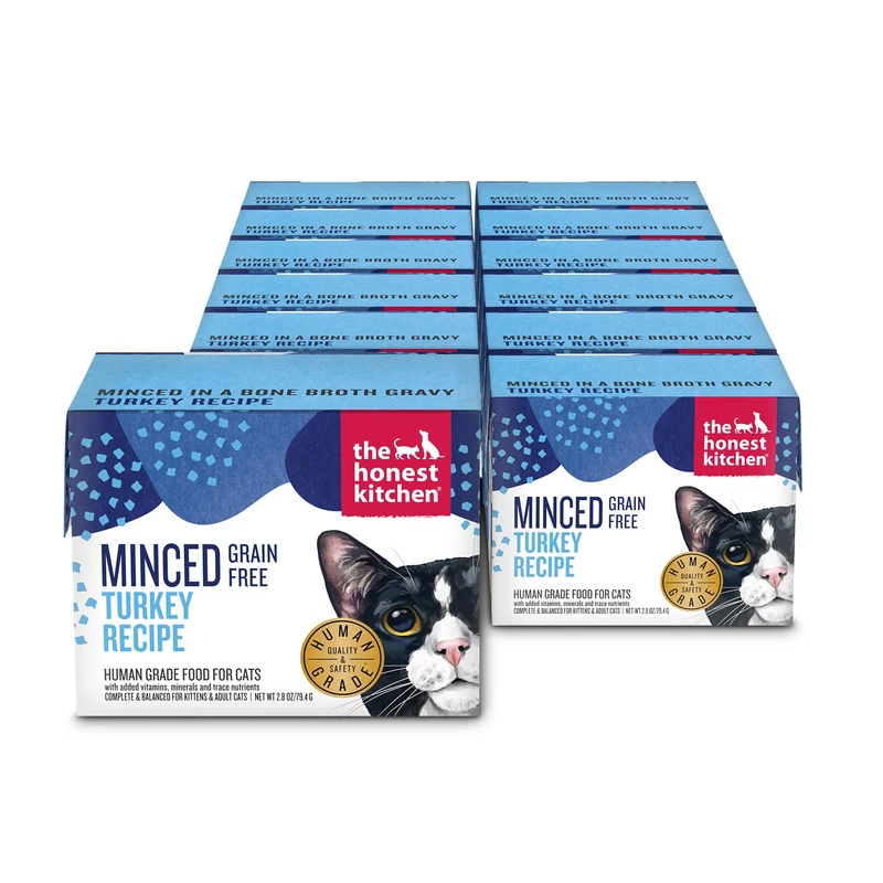 The Honest Kitchen – Dinde hachée sans céréales en bouillon pour chat, 2,8 oz x12