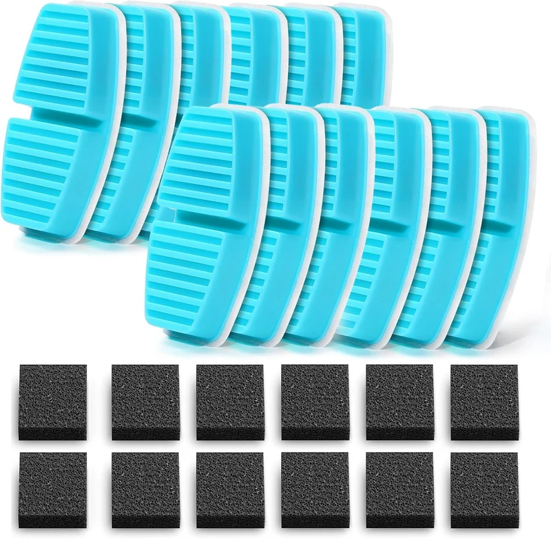 FOFNON Filtre pour Fontaine Chat (Batterie) – Lot de 12 filtres + 12 éponges, 3,2 L