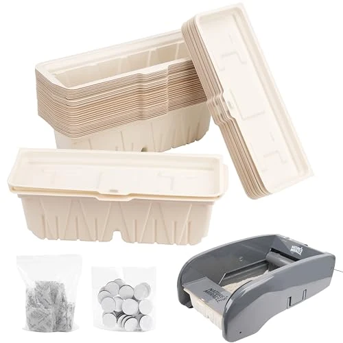 LUVCOSY – 30 récipients jetables pour litière avec sachets charbon, compatibles Nature's Miracle 2e édition et Littermaid 3e édition (machine non incluse)