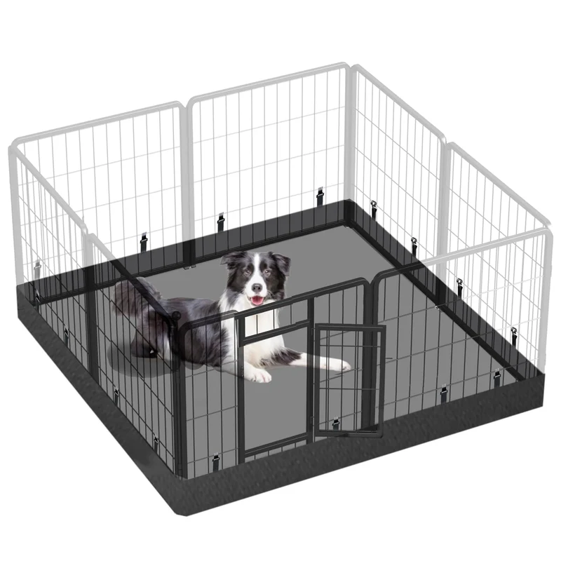 THINMUHAND Tapis de fond carré pour enclos chien 48 pouces – Oxford imperméable, boucles élastiques