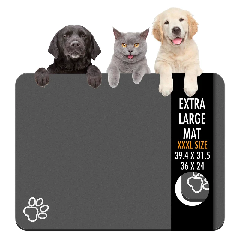 Yuzshin Tapis Alimentaire pour Chiens – Grand 39,4 x 31,5 po, Absorbant et Anti-Fuite