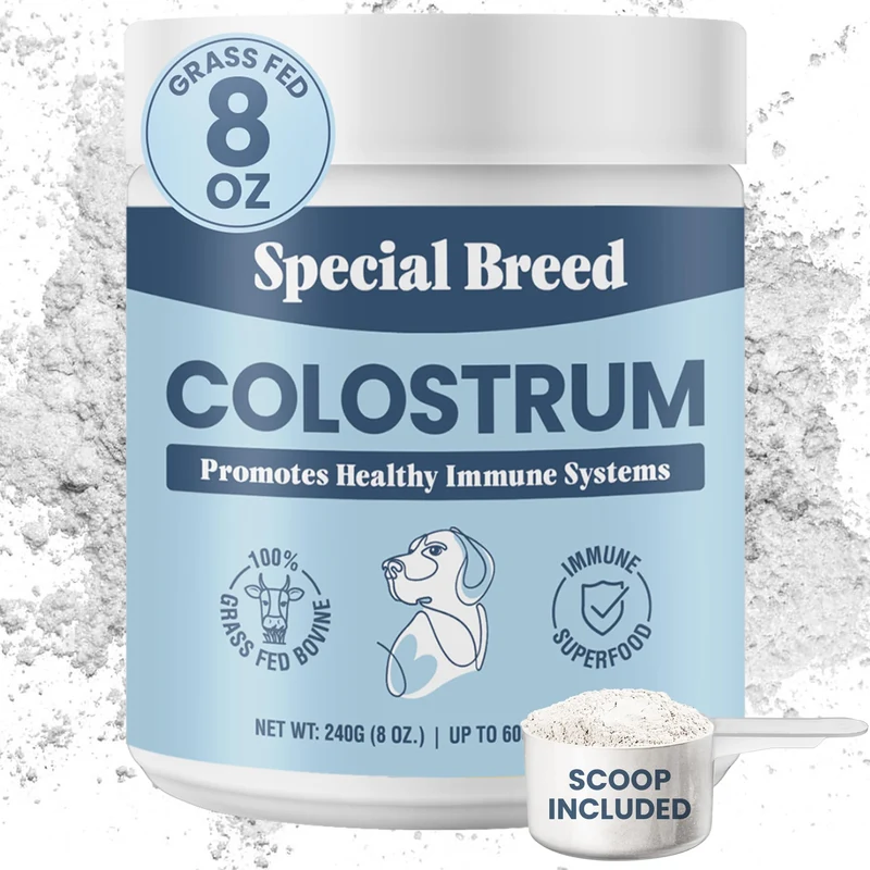Special Breed Colostrum Bovin pour Chiens et Chats – Poudre nourrie à l’herbe – Immunité et Digestion – 600 ct
