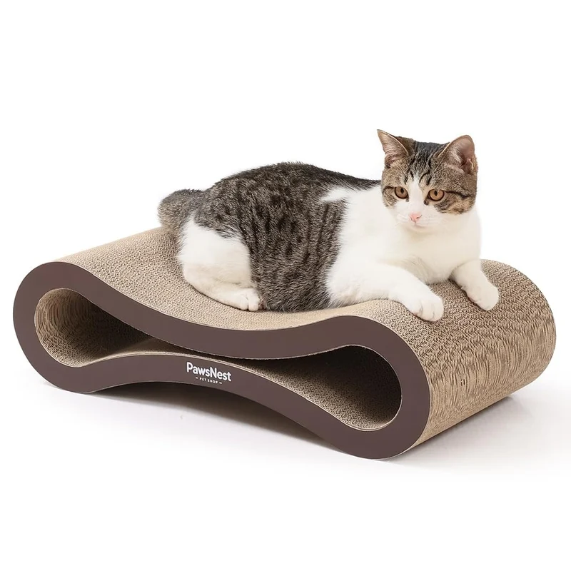 PawsNest Scratch Lounge pour Chats – Grattoir Infini Réversible 21,6'' Non-Toxique
