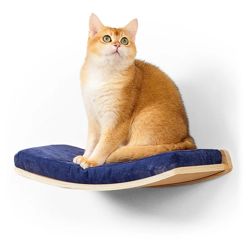 COOLEX Étagères et Perchoirs pour Chats Courbés – Lit Mur Muraux Flottant avec Coussin Confortable