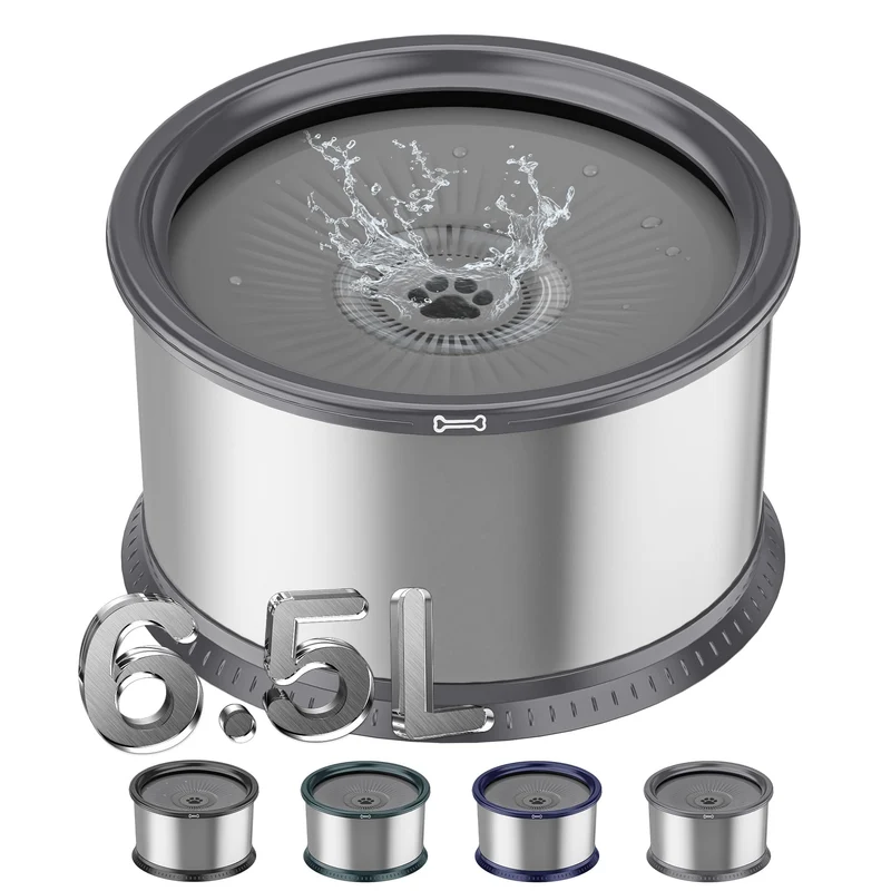 Twinsing Gamelle d'eau chien 6,5 L en inox – anti-éclaboussures pour grands chiens