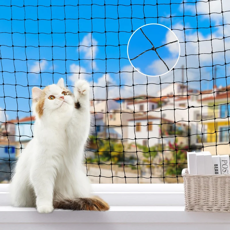 Lewondr Filet Balcon pour Chats 10x13ft – Sécurité Anti-Chute, Treillis Réinforcé