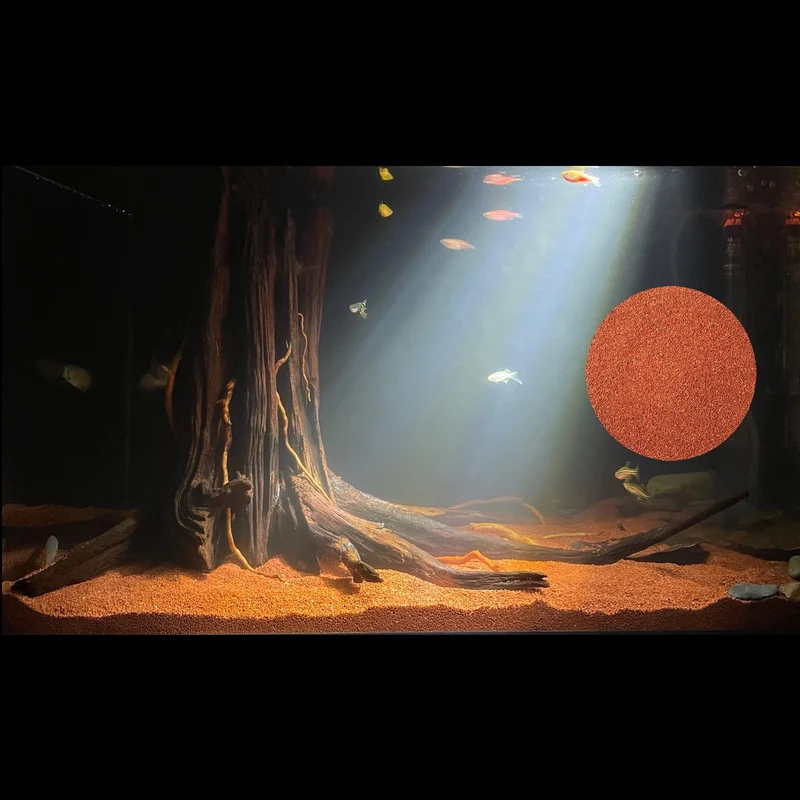 AWXZOM Sable Rouge Naturel d'Amérique du Sud pour Aquarium – 5 kg (11 lb) et Roche de lave rouge