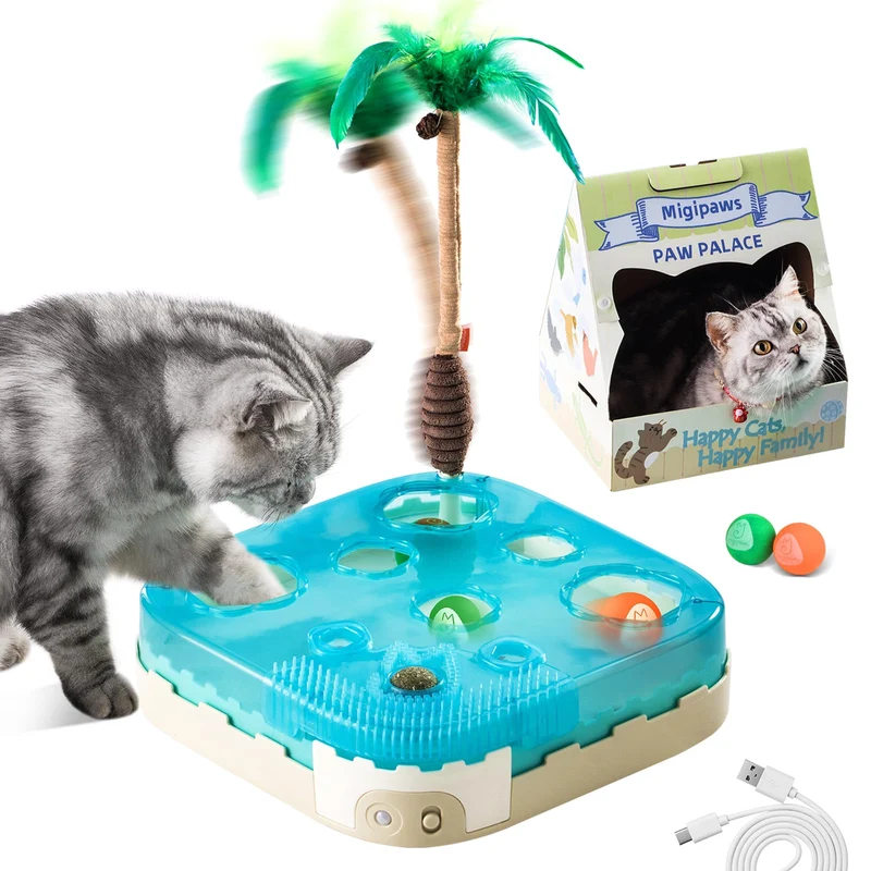Migipaws 7-en-1 — Jouet interactif pour chat, mouvement activé et château DIY