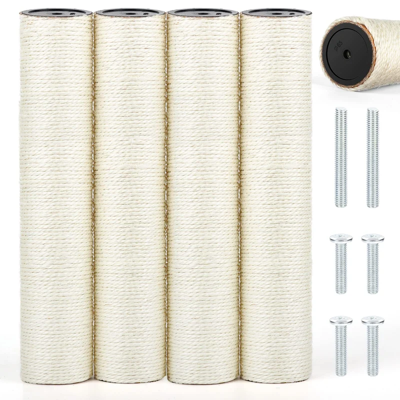 PETUOL – 4 pièces de remplacement M8 pour griffoir en sisal, poteau 15,7 x 3,1 po