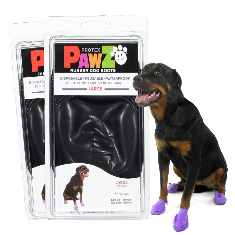 Bottes Protex PawZ pour Pattes Grandes – Étanches et Antidérapantes (3-4 pouces) – Pack 24