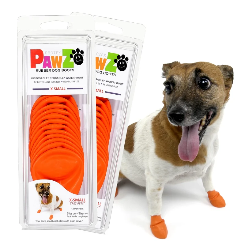 Protex PawZ: Bottes pour chiens petites pattes – Étanches et antidérapantes, à enfiler – Taille XS, Lot de 24