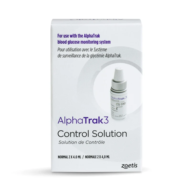 Solution de contrôle AlphaTrak 3 pour glucomètre AT3 – 2 bouteilles de 4 ml