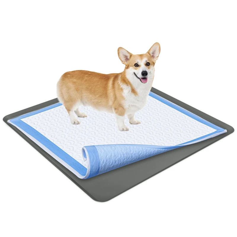 Skywin TidyFriend : Bac de maintien pour alèses canines 36x36 pouces — rebords surélevés et surface silicone