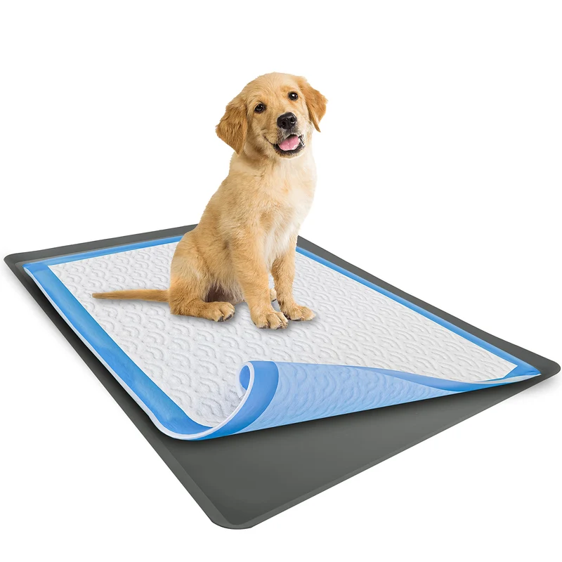 Skywin TidyFriend : Plateau pour tapis pipi 28x34 – bords élevés, surface silicone, nettoyage rapide