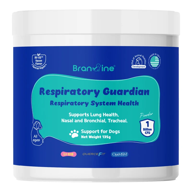 Branvine Respiratory Guardian pour chiens – Soutien des poumons, du nez, des bronches et de la trachée (135 g) avec Quercefit et Probiotiques respiratoires