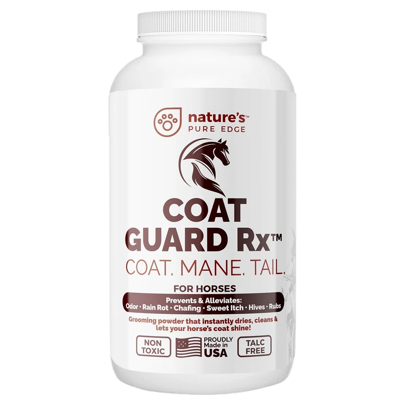 Nature's Pure Edge Coat Guard Rx – Poudre 2 lb pour Chevaux (pelage, crinière et queue) – Rain Rot, Sweet Itch, Nettoyage Sec