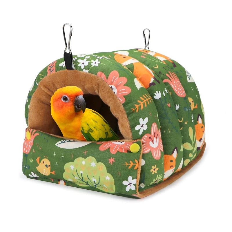 Wontee Hamac Nid d'Oiseaux — Habitation Douillette d’Hiver pour Perroquets et Budgies (Grand)