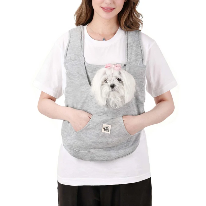 FLAdorepet Sac à Dos Porte-Animaux Très Petit – Porte-Avant pour Chien, Chat ou Lapin, Voyage et Randonnée – Gris