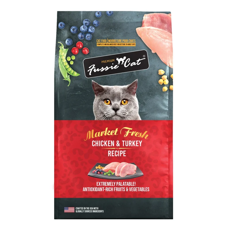 Fussie Cat Market Fresh Poulet & Dinde – Croquettes pour Chat, Sac de 10 lb