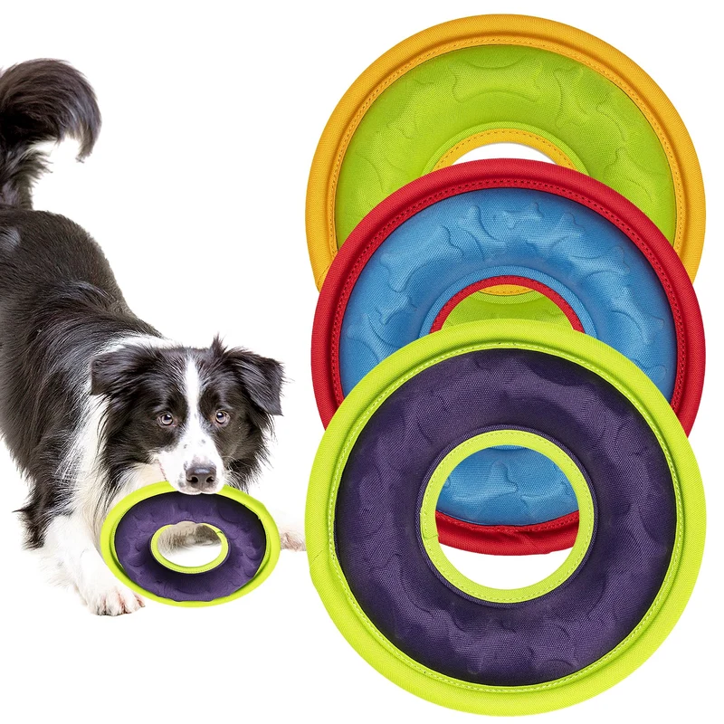 HONGEZEY 3 Disques Volants pour Chien — Jouet Interactif Léger et Flottant, 23 cm