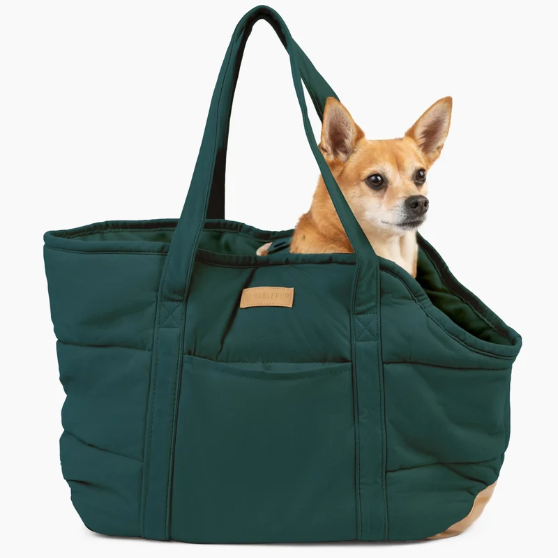 NoblePup Sac porte-chien en peluche pour petits chiens — Confort et sécurité (Vert)