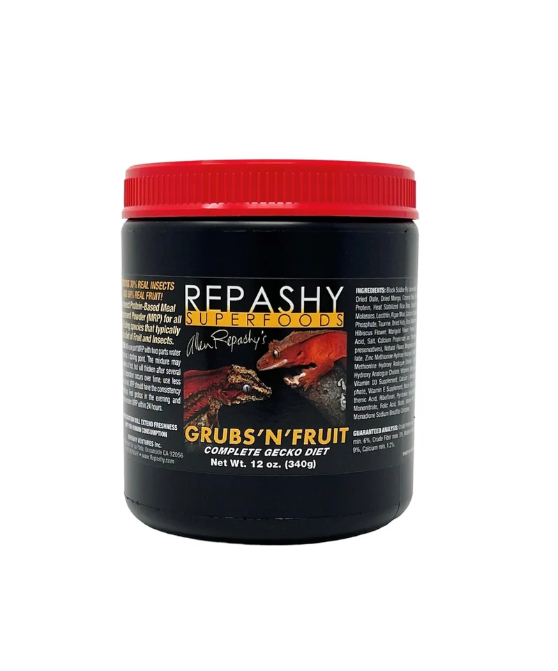 Repashy Grubs 'N' Fruit Diet pour Gecko à Crête – Pot 340 g