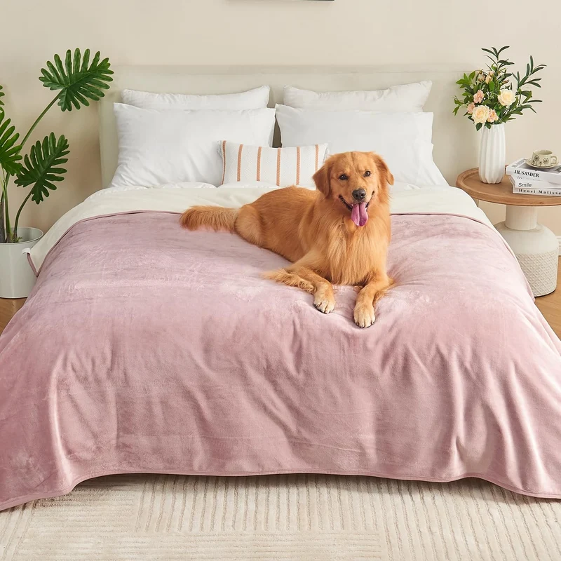 Yaning Couverture Impermeable 60x80 – Double-face, Protège Lits et Meubles (Rose Poussiere / Blanc Casse)