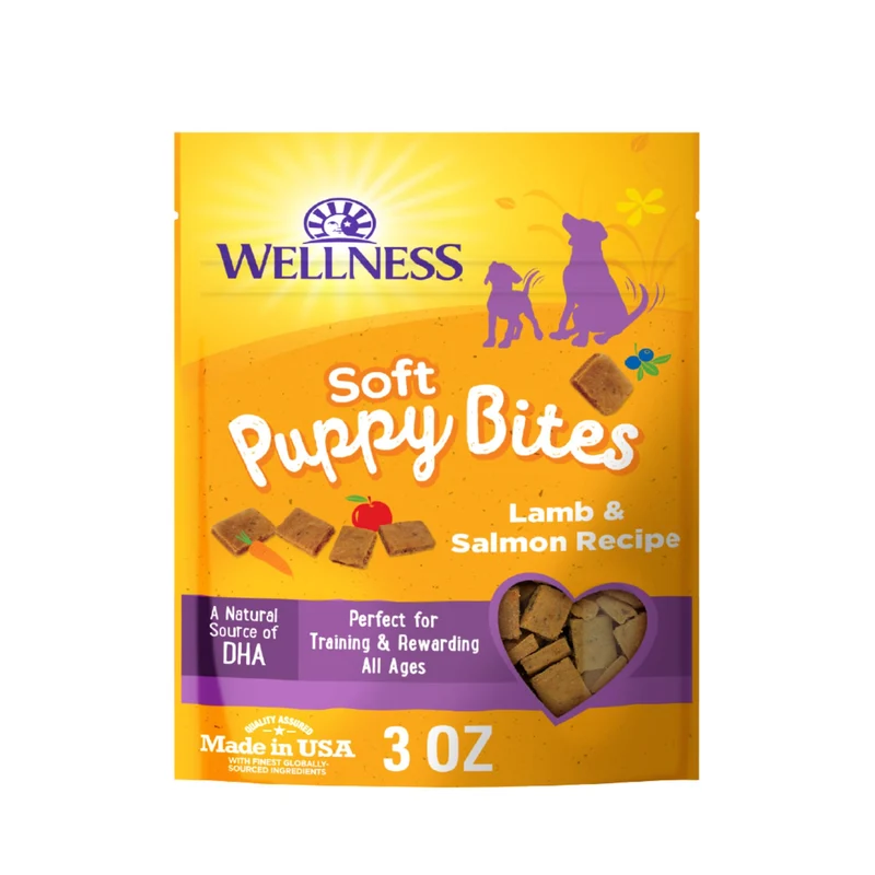 Friandises Wellness pour chiots — grain free, agneau et saumon, texture moelleuse (85 g)
