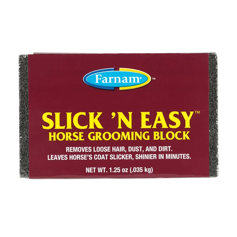 Farnam Slick 'N Easy Bloc de Toilettage pour Chevaux – Retrait rapide de saleté et poils