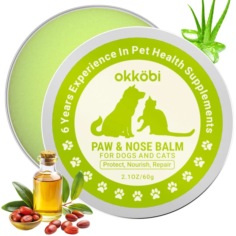 OKKÖBI Baume Pattes et Nez pour Chiens et Chats — Soin Naturel Sans Risque de Léchage, 60 g