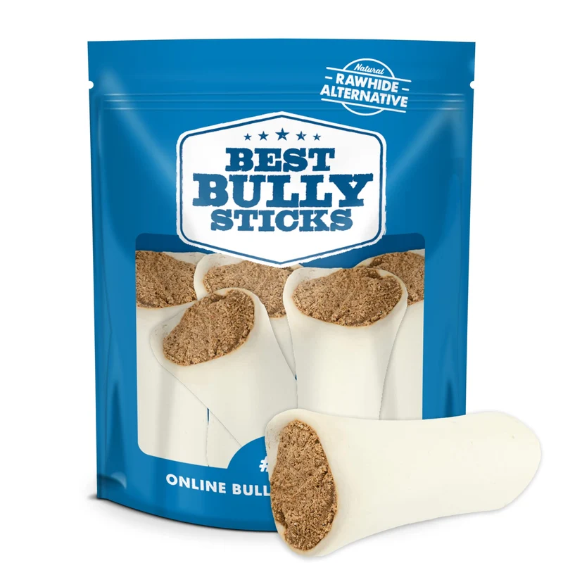 Best Bully Sticks Os tibia farcis 5–6 pouces pour chiens – Lot de 5, digestible et durable