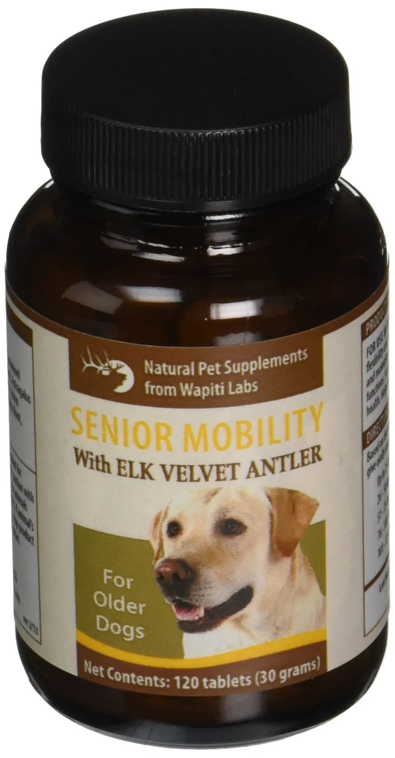Wapiti Labs Mobilité Senior pour Chiens – 120 Comprimés EVA Elk Velvet Antler