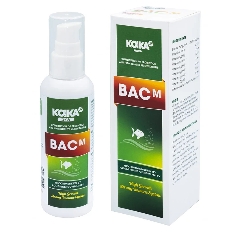 KOIKA BACM – Amélioration naturelle des couleurs pour aquarium (Probiotiques + Multivitamines, 105 ml)