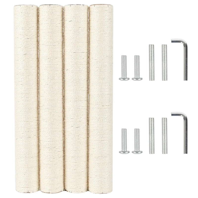 ECCIBOUN - 4 Postes de Remplacement Sisal Ø7,4 cm x 55 cm - M10