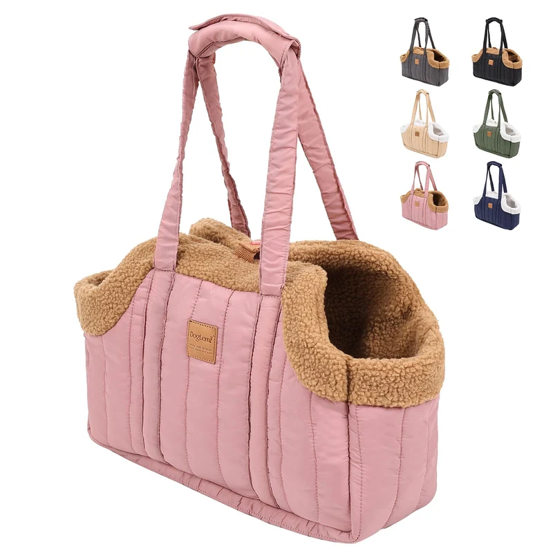 ETIAL Petit Sac Chien – Porte-chien hivernal avec harnais sécurisé, rose