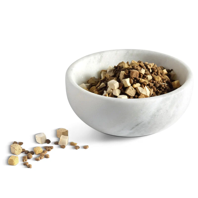 Karibiber Bol Chien Marbre Blanc – Anti-Glisse et Robuste, Capacité 4,6 tasses