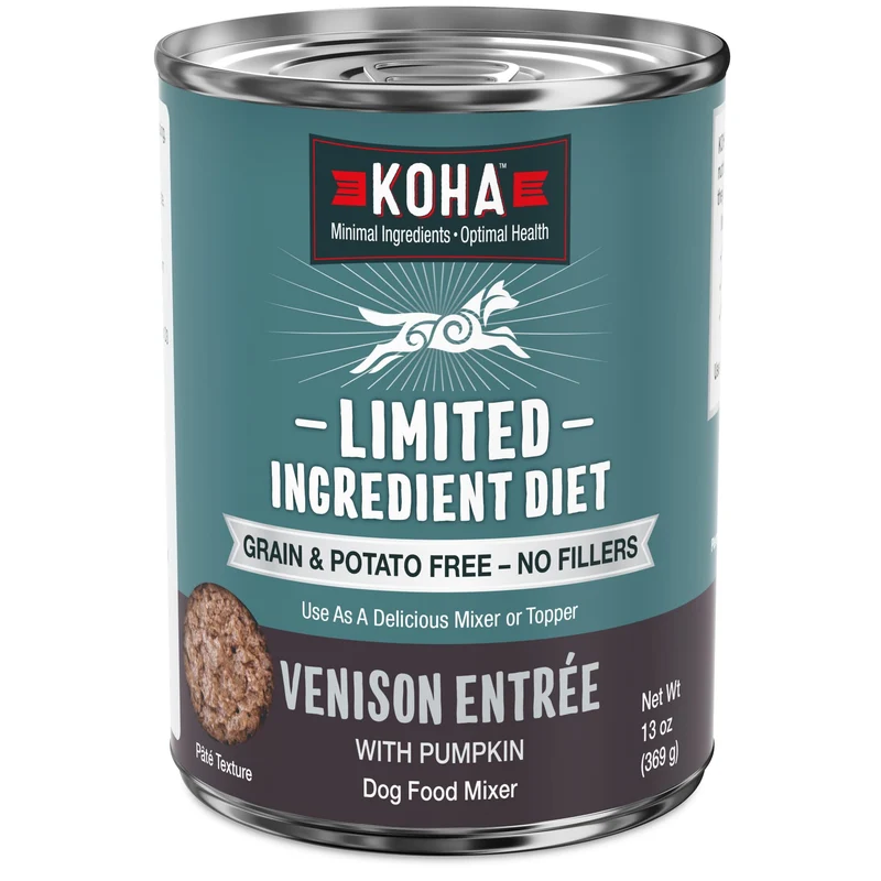 KOHA Régime à Ingrédients Limités Venison Entrée pour Chiens – Sans Céréales, Pack 12 x 13 oz