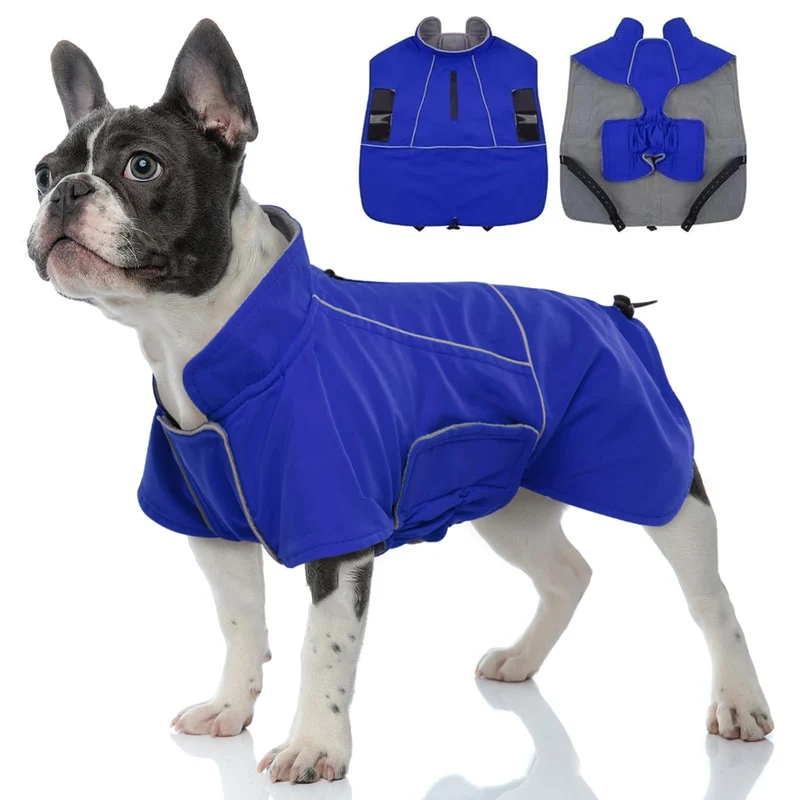 MIGOHI Manteau d'hiver pour chien – Bleu, Taille L, Réflectif et Imperméable