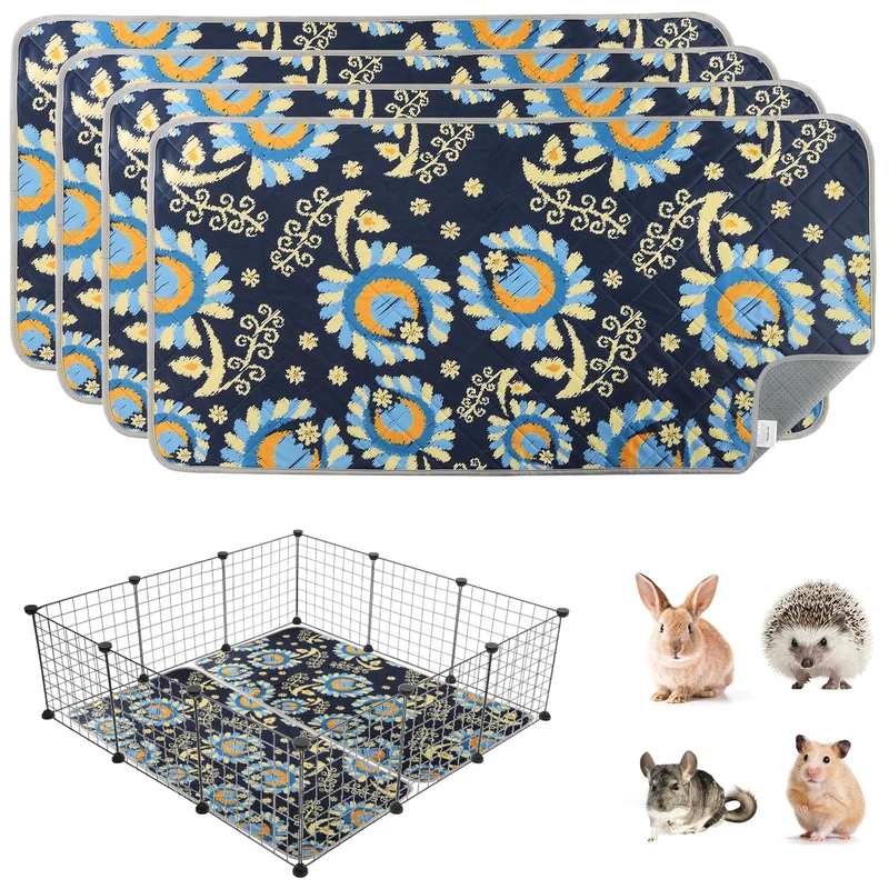 Tanice Tapis de cage pour cochon d’Inde – Lot de 4, 122 x 61 cm, réutilisables
