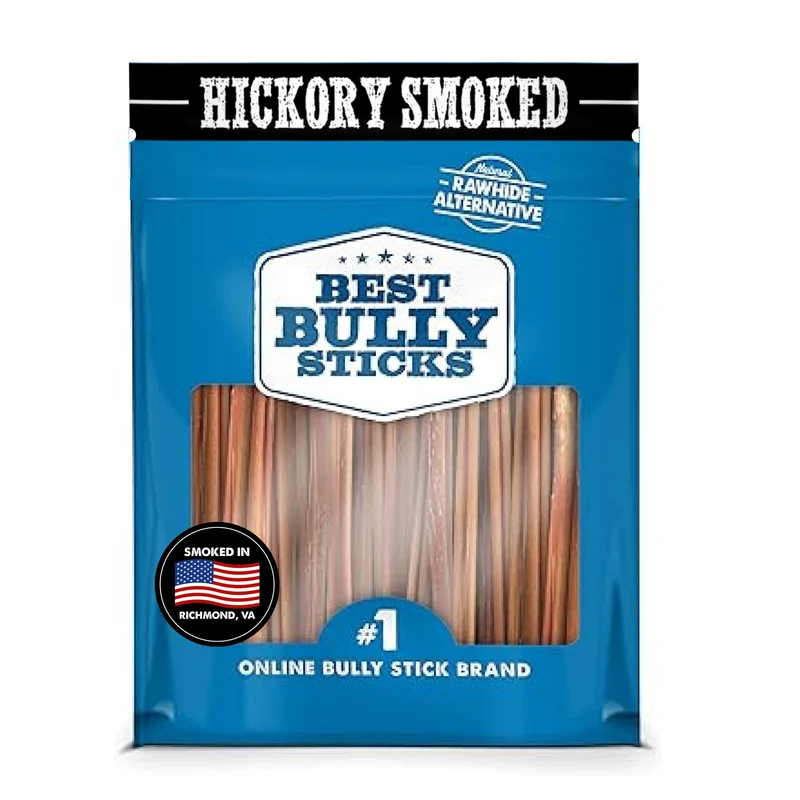 Best Bully Sticks Bâtonnets Fumés au Bois (6 pouces) – 20 pièces – Naturel, Sans céréales et Sans additifs