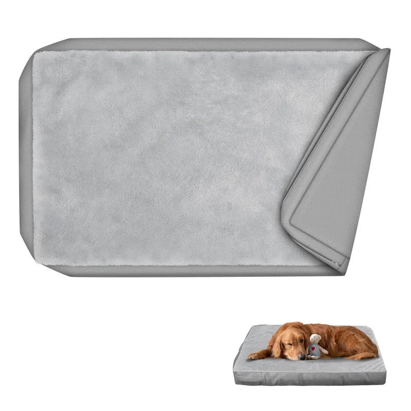 Explore Land Housse imperméable pour lit de chien – Lavable en machine, Gris 122x91x10 cm