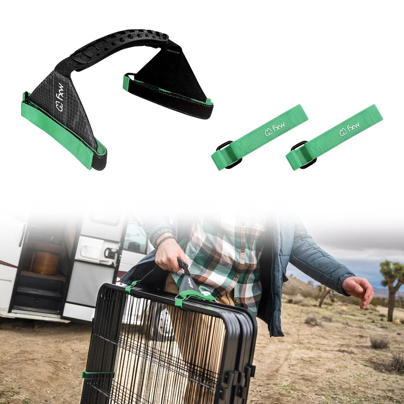 FXW Easy-Carry Sangles – Accessoires pour Enclos Canin à 8 Panneaux, Voyage en Camping-Car, Vert