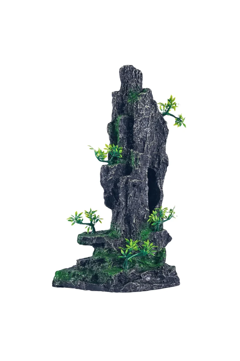 SiissaPeksid – Grandes décorations d'aquarium Montagne avec cabane et grotte