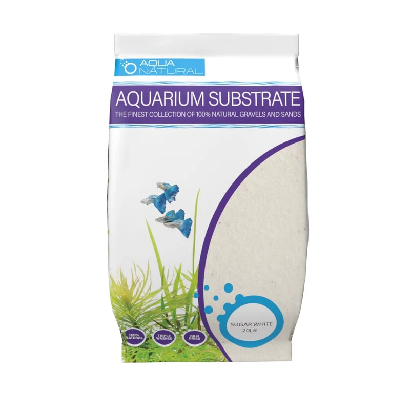 Substrat Sable Blanc Sucre Aqua Natural – 20 lb pour Aquariums, Aquascaping et Terrariums