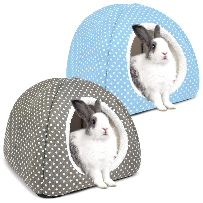 Tierecare – Lot de 2 Cachettes pour Lapin Grand et Cobaye, Abri Lavable en Peluche