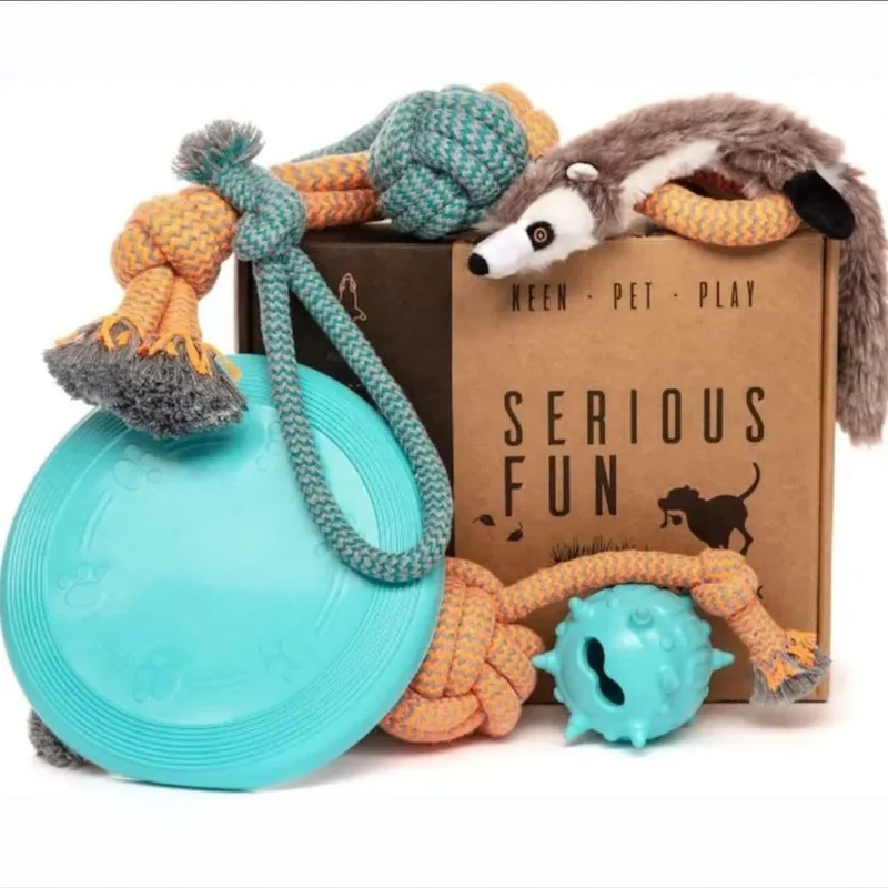 Patitas Birthday & Fun Box – Coffret 6-en-1 de Jouets pour Chiens et Chiots Actifs