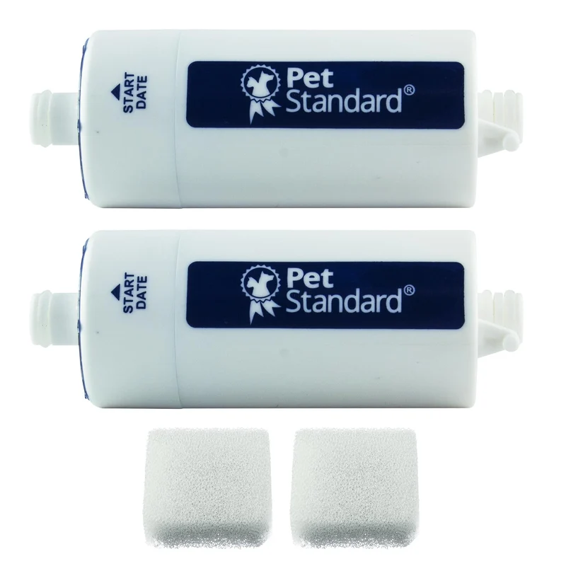 PET STANDARD Filtre d'eau de remplacement & éponges pré-filtre – Compatible CATCARE fontaine à eau pour chats (Pack de 2)