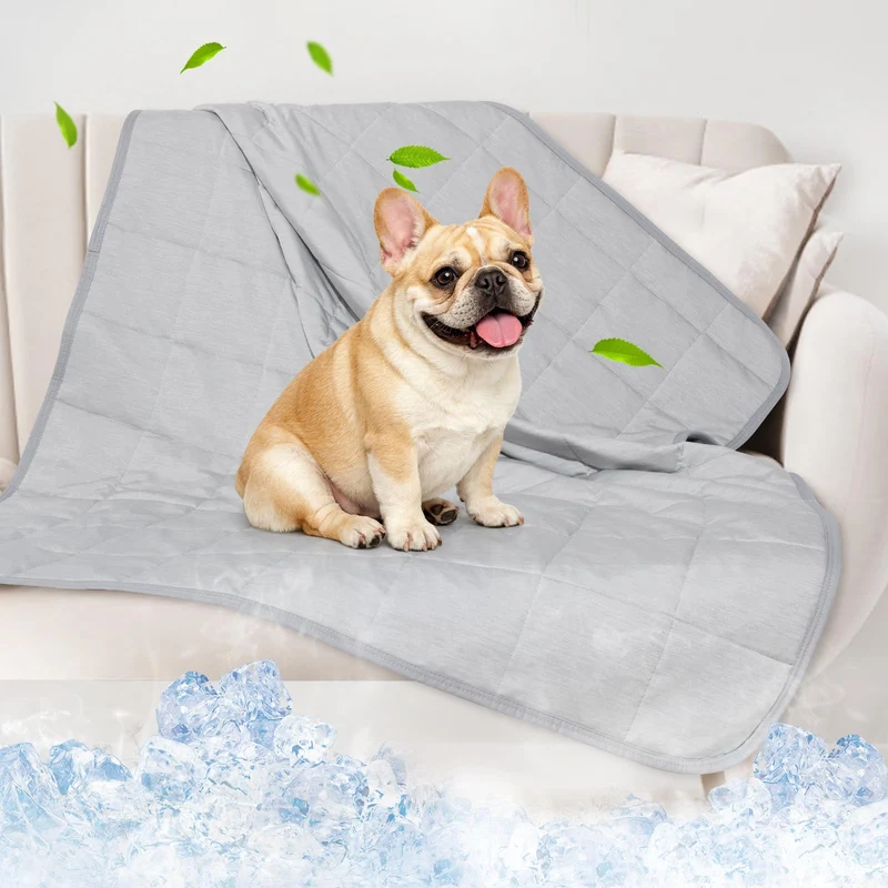 PICK FOR LIFE - Couverture Refroidissante pour Chien 0,4 Q-MAX, Lavable, Gris, 76×102 cm (30×40 po)